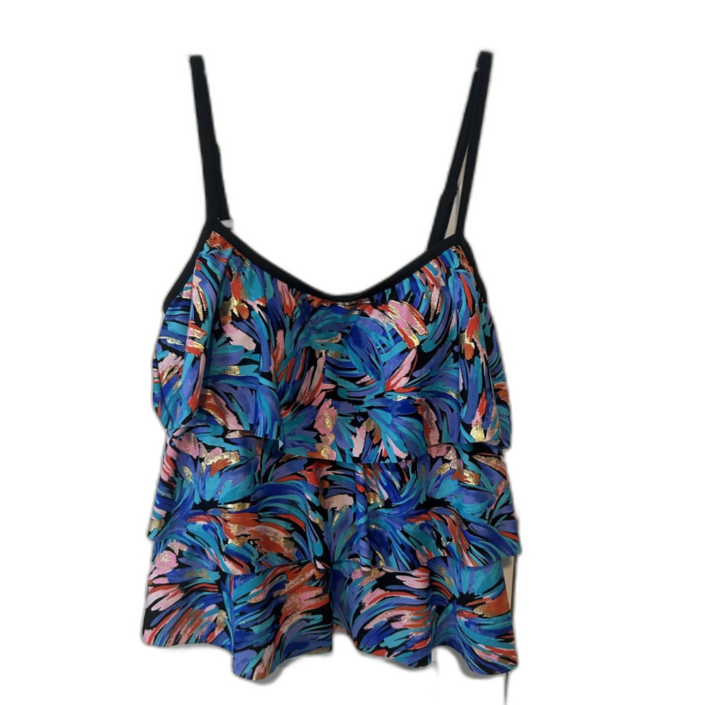 Maxine of Hollywood Women's Multicolored Tiered Tankini Top‎ in Size 12